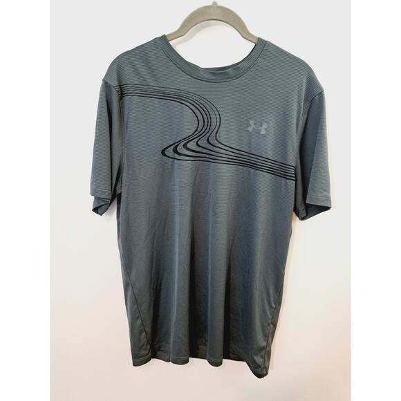 Under Armour Run Men's Gray Athletic Tee In Size Medium Fitted Flaw - Picture 1 of 5